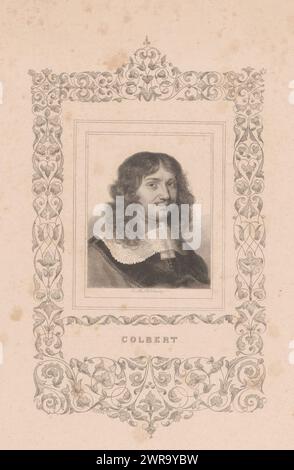 Ritratto di Jean-Baptiste Colbert de Seignelay, tipografo: Jean Mathias Fontaine, editore: Danlos, tipografo: Francia, editore: Parigi, in o prima del 1828 - 1853, carta, incisione, altezza 270 mm x larghezza 172 mm, stampa Foto Stock