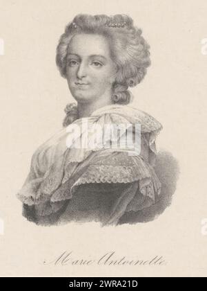 Ritratto di Maria Antonietta d'Austria, Maria Antonietta (titolo sull'oggetto), tipografo: Anonimo, tipografo: veuve Delpech (Naudet), (possibilmente), Parigi, in o dopo 1818 - in o prima del 1842, carta, altezza 280 mm x larghezza 178 mm, stampa Foto Stock