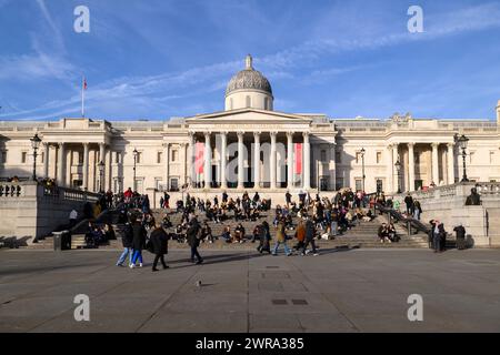 National Gallery, Trafalgar Square, Londra, Regno Unito. 28 gennaio 2024 Foto Stock