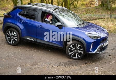 28/01/22, medaglia d'oro multiplo per il ciclismo olimpico, Laura Kenny prende in consegna la sua nuova Toyota Yaris Cross. Tutti i diritti riservati: F Stop Press Ltd Foto Stock