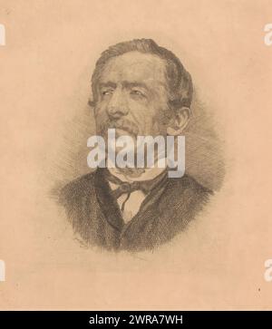 Ritratto di un uomo sconosciuto, stampatore: Karl Meunier, 1888, carta, incisione, altezza 140 mm x larghezza 125 mm, stampa Foto Stock