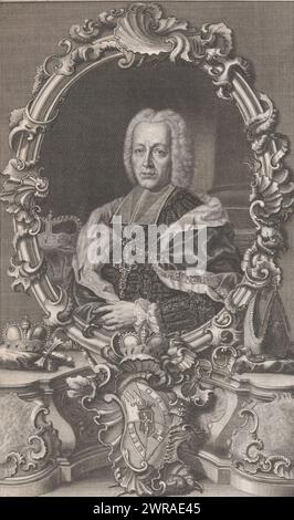 Ritratto di Anselm Franz von Ingelheim, stampatore: Johann Wilhelm Windter, Germania, 1747, carta, incisione, altezza 277 mm x larghezza 168 mm, stampa Foto Stock