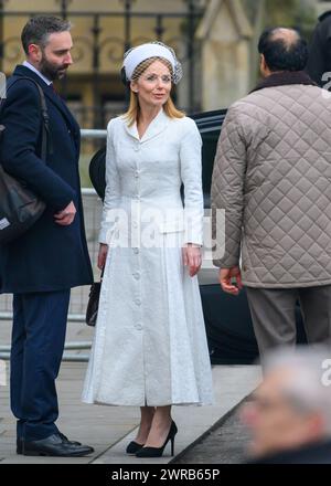 La star delle Spice Girls, Geri Halliwell, partecipa al servizio del Commonwealth Day presso l'Abbazia di Westminster, Londra, 11 marzo 2024 Foto Stock