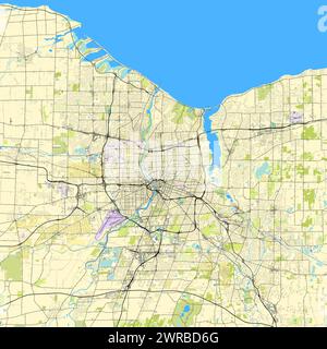 Mappa della città di Rochester, New York, Stati Uniti Illustrazione Vettoriale