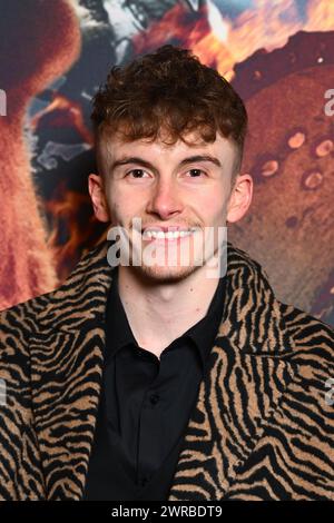 Londra, Regno Unito. 11 marzo 2024. Lewis Santer partecipa alla prima di Winnie the Pooh:Blood and Honey 2, al Prince Charles Cinema, Londra. Il credito fotografico dovrebbe essere: Matt Crossick/Empics/Alamy Live News Foto Stock