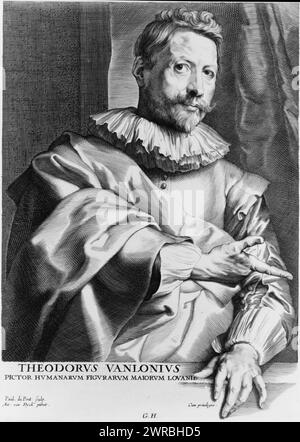 Theodorus Vanlonius, Paul. DuPont, sculp., Ant. Van Dyck, pinxit., Pontius, Paulus, 1603-1658, artista, tra il 1627 e il 1641?, incisioni, 1620-1650., incisioni, 1620-1650, ritratti, 1620-1650, 1 stampa: incisione, 24,7 x 17,7 cm Foto Stock