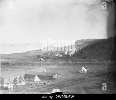 Aquia Creek Landing, Virginia Vista del deposito federale di rifornimenti, fotografia dal principale teatro orientale di guerra, Burnside and Hooker, novembre 1862-aprile 1863., Gardner, Alexander, 1821-1882, fotografo, 1863 febbraio., Stati Uniti, storia, Civil War, 1861-1865, equipaggiamento e forniture, Stereographs, 1860-1870. stereografi, 1860-1870, negativi del collodion bagnato, 1 negativo: vetro, stereografo, collodion bagnato Foto Stock