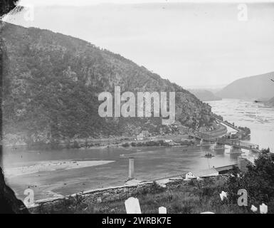 Harper's Ferry, West Virginia. Vista dal cimitero, 1862 marzo, Stati Uniti, storia, Guerra civile, 1861-1865, negativi di vetro, 1860-1870., stereografi, 1860-1870, negativi di vetro, 1860-1870, 1 negativo (2 piastre): vetro, stereografo, collodion umido Foto Stock