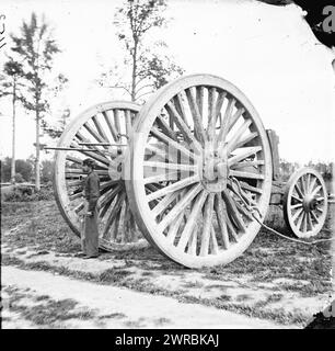 Drewry's Bluff, Virginia (nelle vicinanze). Carrello da imbracatura utilizzato per rimuovere l'artiglieria catturata, 1865 aprile, Grant, Ulysses S., (Ulysses Simpson), 1822-1885, negativi di vetro, 1860-1870., stereografi, 1860-1870, negativi di vetro, 1860-1870, 1 negativo (2 piastre): vetro, stereografo, collodion umido Foto Stock