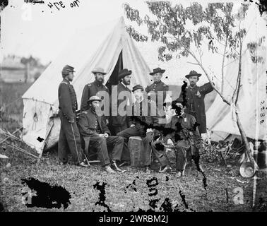 Bealeton, Virginia. Agenti del Signal Corps. Quartier generale, Army of the Potomac, 1863 ottobre, Stati Uniti, storia, Guerra civile, 1861-1865, negativi di vetro, 1860-1870, 1 negativo: vetro, collodion umido Foto Stock