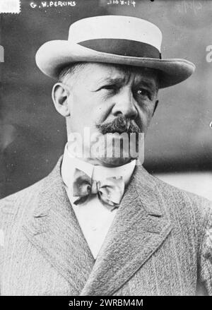 G.W. Perkins, foto mostra l'uomo d'affari George Walbridge Perkins, Sr. (1862-1920), vicepresidente della New York Life Insurance Company e socio di J.P. Morgan & Co., 1914 novembre? 6, Glass negative, 1 negativo: Glass Foto Stock