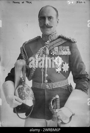 Prince of Teck, la fotografia mostra il maggiore generale Alexander Cambridge, i conte di Athlone (1874-1957) che fu principe Alessandro di Teck fino al 1917., 1914 luglio 1, Glass negatives, 1 negative: Glass Foto Stock