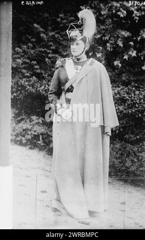 Zarina, la fotografia mostra Alexandra Feodorovna Romanova (1872 - 1918), moglie di Nicola II, imperatore della Russia. 1910 e ca. 1915, Glass negative, 1 negativo: Glass Foto Stock