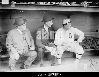 Connie Mack & Ira Thomas (allenatore), Philadelphia AL (baseball), 1914, Glass negative, 1 negativo: Glass Foto Stock