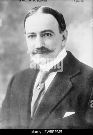 Carlos M. de Cespedes, la fotografia mostra lo scrittore e diplomatico cubano arlos Manuel de Céspedes y Quesada (1871-1939), che è stato presidente di Cuba. 1910 e ca. 1915, Glass negative, 1 negativo: Glass Foto Stock