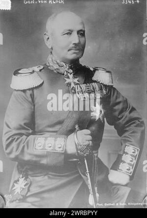 Gen. Von Kluck, la fotografia mostra Alexander Heinrich Rudolph von Kluck (1846-1934), un generale tedesco che servì durante la prima guerra mondiale, 1915 marzo 30, Glass negatives, 1 negative: Glass Foto Stock