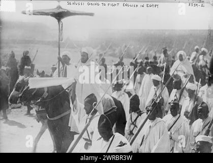 Senussi andra' a combattere gli inglesi in Egitto, tra ca. 1910 e ca. 1915, Egitto, Glass negative, 1 negativo: Vetro Foto Stock