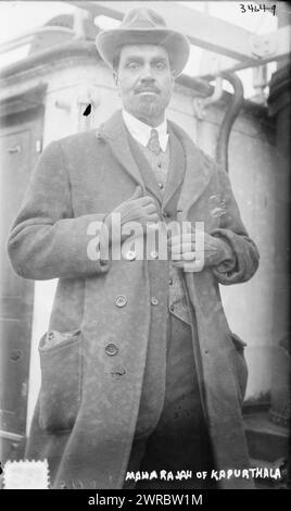 Maharajah di Kapurthala, la fotografia mostra Jagatjit Singh Bahadur (1872-1949) che era il Maharajah dominante dello stato di Kapurthala nell'Impero britannico dell'India., tra ca. 1910 e ca. 1915, Glass negative, 1 negativo: Glass Foto Stock