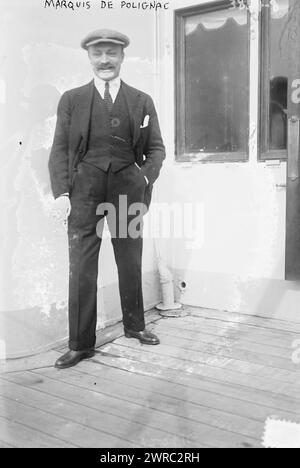 Marquis de Polignac, la fotografia mostra Melchior de Polignac (1880-1950) che ha servito come membro del Comitato Olimpico Internazionale. 1915 e ca. 1920, Glass negative, 1 negativo: Glass Foto Stock