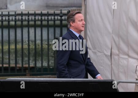 Londra, Regno Unito, 11 marzo 2024. Lord Cameron arriva al servizio del Commonwealth Day all'Abbazia di Westminster. Credito: Fotografia dell'undicesima ora/Alamy Live News Foto Stock