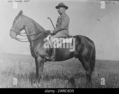 Generale Leonard Wood, la fotografia mostra il generale Leonard Wood (1860-1927) che ha servito come Capo di Stato maggiore dell'esercito degli Stati Uniti., tra ca. 1915 e ca. 1920, Glass negative, 1 negativo: Glass Foto Stock