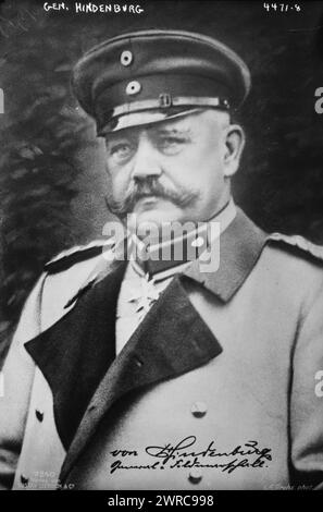 Gen. Hindenburg, la fotografia mostra Paul von Hindenburg (1847-1934)., tra ca. 1915 e ca. 1920, Glass negative, 1 negativo: Glass Foto Stock