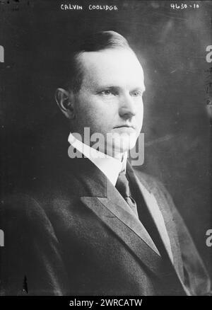 Calvin Coolidge, Photograph shows John Calvin Coolidge Jr. (1872-1933)., 1918 giugno 6, Glass negative, 1 negative: Glass Foto Stock