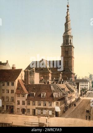 Chiesa del Salvatore, Copenaghen, Danimarca, tra ca. 1890 e ca. 1900., Danimarca, Copenaghen, colore, 1890-1900 Foto Stock