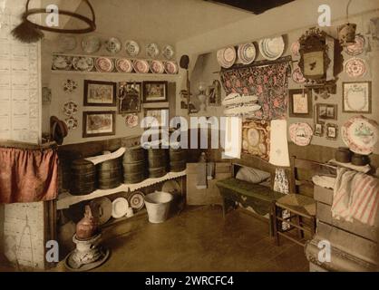 Una casa, interna, Marken Island, Olanda, tra ca. 1890 e ca. 1900., Paesi Bassi, Marken Island, Color, 1890-1900 Foto Stock