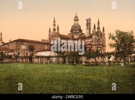 Certosa di Pavia, il retro, Milano, Italia, tra ca. 1890 e ca. 1900., Italia, Pavia, colore, 1890-1900 Foto Stock