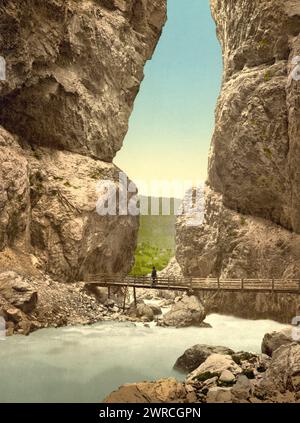 Grindelwald, grotta, i, Oberland bernese, Svizzera, tra circa 1890 e ca. 1900., colore, 1890-1900 Foto Stock
