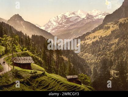 Kienthal e rifugio alpino, Oberland Bernese, Svizzera, tra ca. 1890 e ca. 1900., colore, 1890-1900 Foto Stock