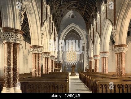 Bodelwyddan Church (interno), Rhyl, Galles, tra ca. 1890 e ca. 1900., Galles, Rhyl, colore, 1890-1900 Foto Stock