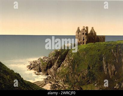 Castello di Dunsky, Pitlochrie (cioè Portpatrick), Scozia, tra ca. 1890 e ca. 1900., Scozia, Portpatrick, Color, 1890-1900 Foto Stock