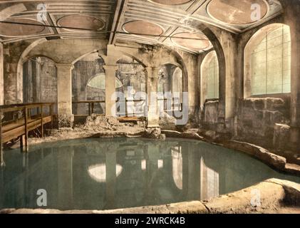 Terme e abbazia romane, Circular Bath, Bath, Inghilterra, tra ca. 1890 e ca. 1900., Inghilterra, Bath, colore, 1890-1900 Foto Stock