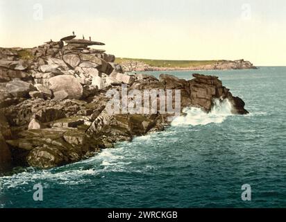 Scilly Isles, St. Mary's Pulpit Rock, Cornovaglia, Inghilterra, tra ca. 1890 e ca. 1900., Inghilterra, Cornovaglia (contea), colore, 1890-1900 Foto Stock