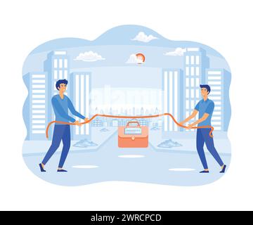 Concetto di concorrenza imprenditoriale nel business. illustrazione moderna vettoriale piatta Illustrazione Vettoriale