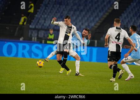 Frascati, Roma, Italia. 11 marzo 2024. 28° giorno del Campionato Italiano di serie A tra S.S. Lazio e Udinese calcio l'11 marzo 2024 allo Stadio Olimpico di Roma (Credit Image: © Stefano D'Offizi/ZUMA Press Wire) SOLO USO EDITORIALE! Non per USO commerciale! Foto Stock