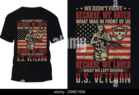 T-shirt americana veterano Design Vector Illustrazione Vettoriale