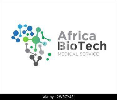 design del logo africa bio tech per le cure mediche e il logo di ricerca Illustrazione Vettoriale