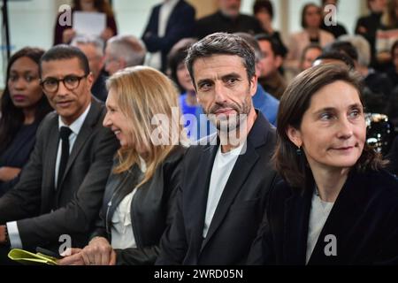 Parigi, Francia. 11 marzo 2024.   Durante una presentazione stampa per la programmazione delle Olimpiadi della Cultura che hanno portato ai Giochi di Parigi, Francia 2024 al Museo del Lussemburgo di Parigi, Francia, l'11 marzo 2024. Foto di Firas Abdullah/ABACAPRESS.COM credito: Abaca Press/Alamy Live News Foto Stock