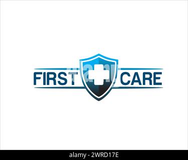 schermo a croce per le cure mediche e il logo della clinica design semplice moderno Illustrazione Vettoriale