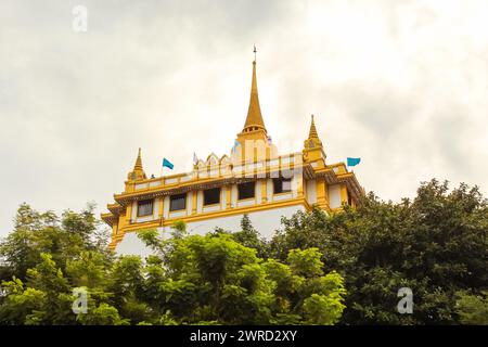 Bangkok - Thailandia - 5 GENNAIO 2019: Il monte d'oro (Wat Sraket) e il forte Mahakan. Situato presso il ponte Phan fa Lilat, la destinazione più famosa di Ba Foto Stock