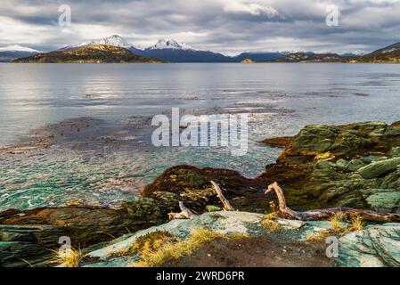 Bahia Ensenada Zaratiegui, Parco Nazionale Terra del fuoco, Patagonia, Argentina Foto Stock