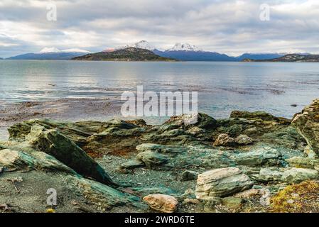 Bahia Ensenada Zaratiegui, Parco Nazionale Terra del fuoco, Patagonia, Argentina Foto Stock