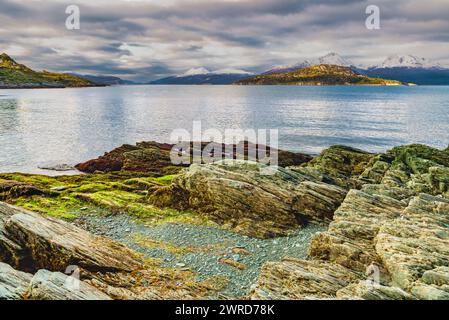 Bahia Ensenada Zaratiegui, Parco Nazionale Terra del fuoco, Patagonia, Argentina Foto Stock