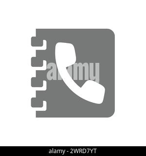 Icona del vettore Contattaci. Simbolo del telefono o della rubrica Illustrazione Vettoriale