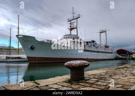 © Arnaud BEINAT/Maxppp. 2024/03/09, la Rochelle, Francia. La frégate météorologique, Francia. , . à 1985. CE navire était chargé de collecter les données météo en se positionnant en un point précis de l'Atlantique. Crediti: MAXPPP/Alamy Live News Foto Stock