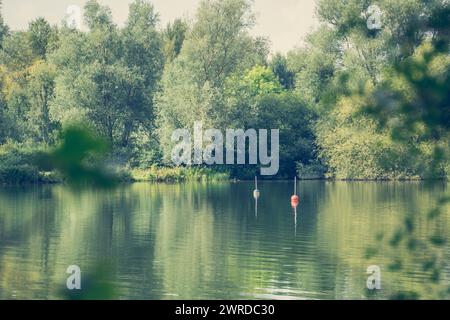 Due bocce isolate al Watermead Country Park, Leicester Foto Stock