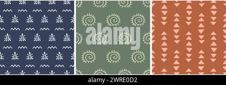 Motivi etnici senza cuciture texture di sfondo tribale Illustrazione Vettoriale